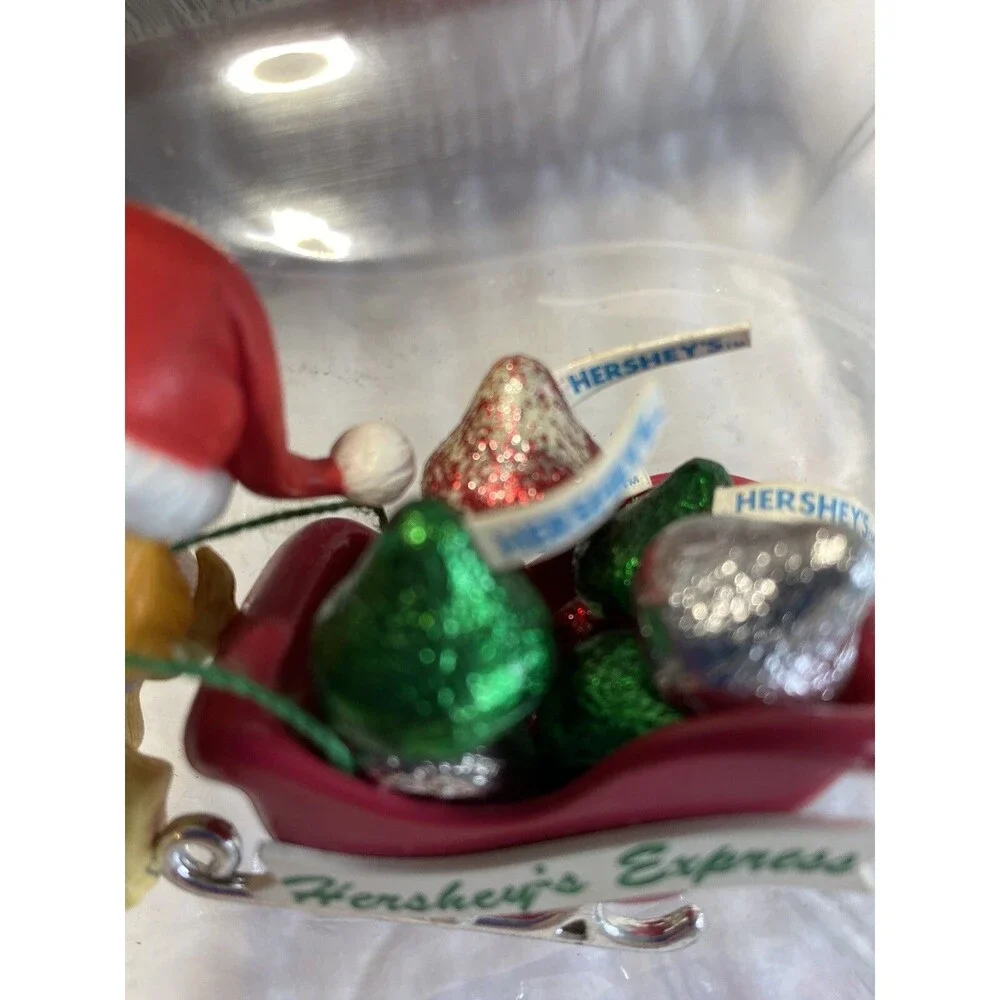 1995 Christmas Ornament “Hershey's Kiss Express” Sleigh Dog Vtg As Is